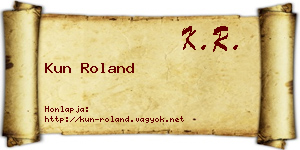 Kun Roland névjegykártya